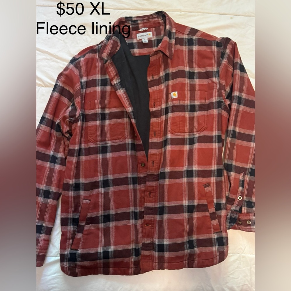 Carhartt Burgundy Plaid Flannel Shirt